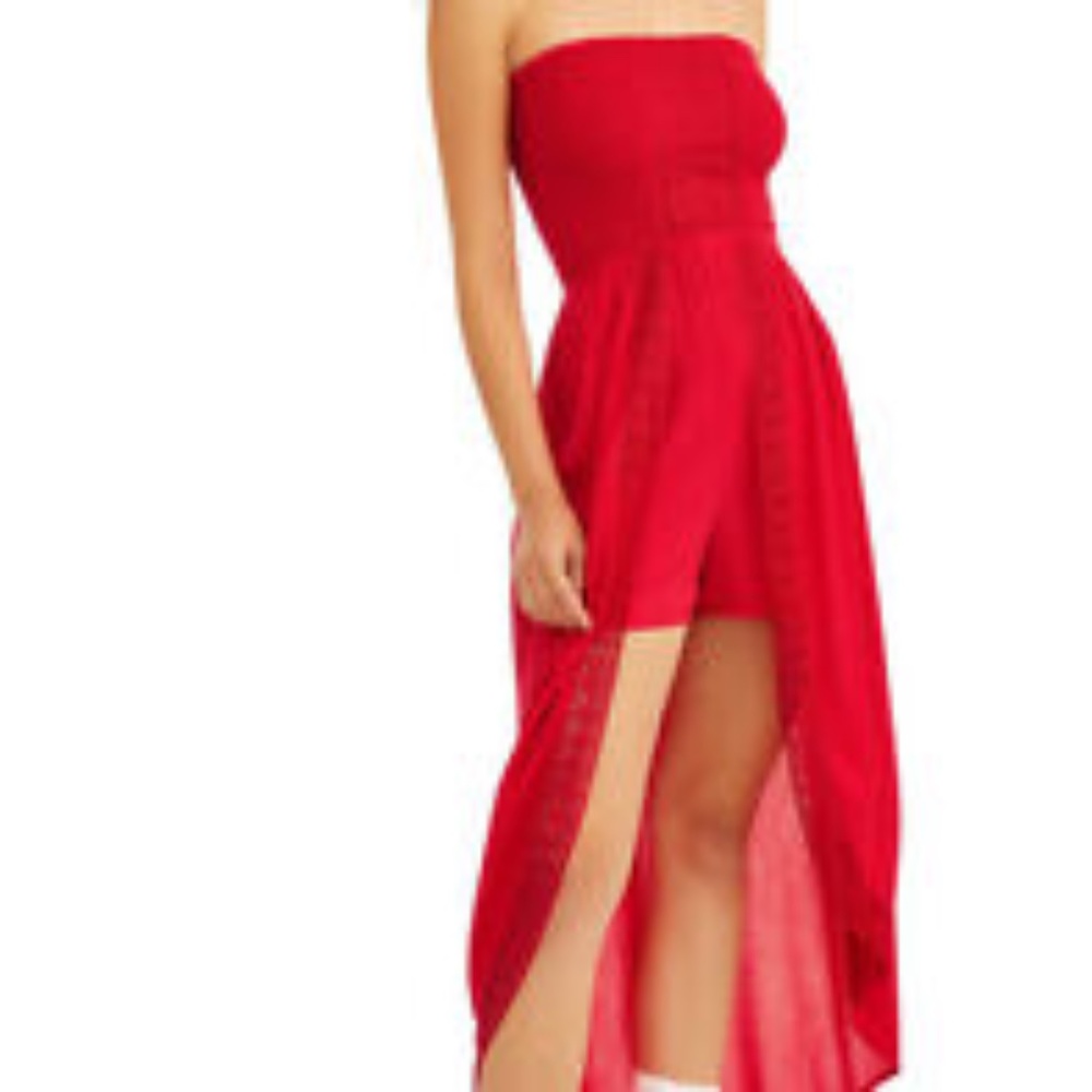 Hi-low shorts romper